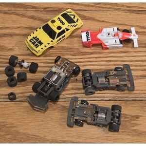 1991 TYCO TCR JAM Slot less Cars Ford Mustang F1 Indy Car Chasis Parts Untested